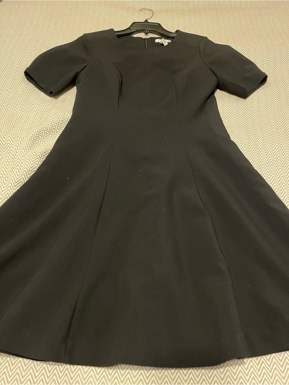 H&M Classic Black Fit & Flare Dress. Short Button Sleeves. Size 6. EUC.